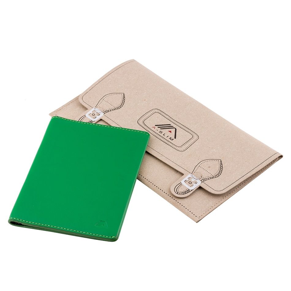 A-SLIM Leather Passport Holder Hoshi - Green